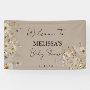 Winter Boho Rustic Wildflowers Welcome Banner