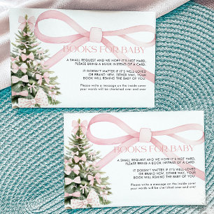 Winter Books for Baby Card Pink Bow