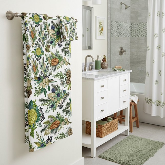 winter botanical bath towel set (Creator Uploaded)
