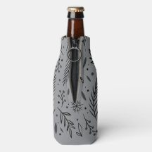 Winter Botanical Beverage Cooler – Grey & Black