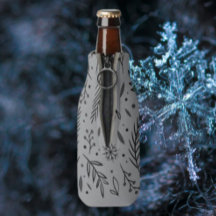 Winter Botanical Beverage Cooler – Grey & Black
