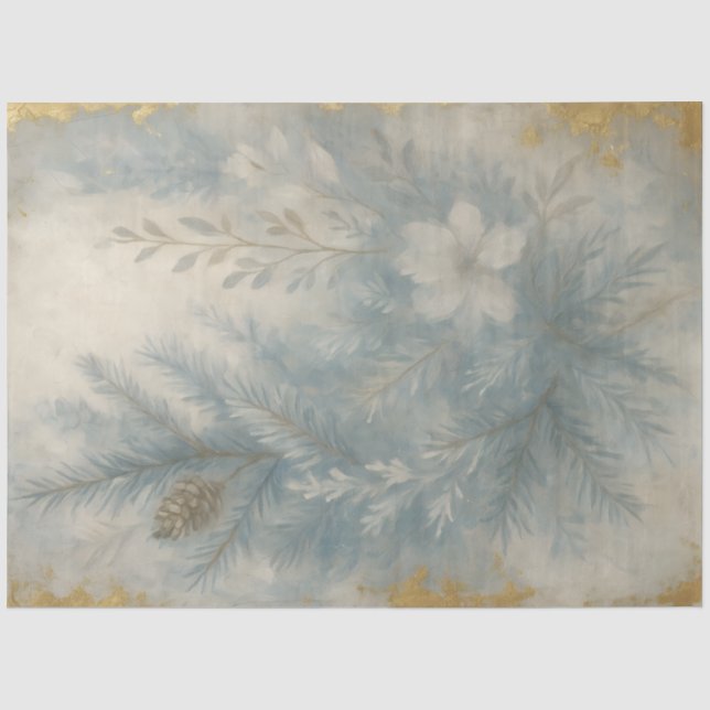 Winter Botanical Branches Tissue Paper (Front)