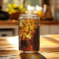 Winter Botanical Can Glass