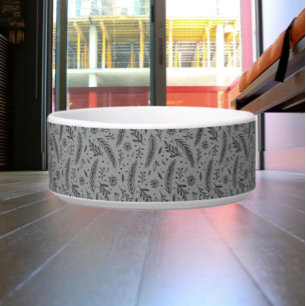 Winter Botanical Ceramic Pet Bowl