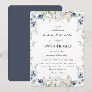 Winter Botanical Frame Wedding Invitation