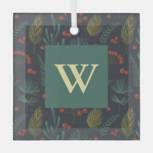 Winter Botanical Monogram Ornament