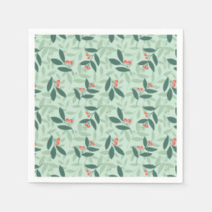 Winter botanical pattern - Christmas holly Napkin