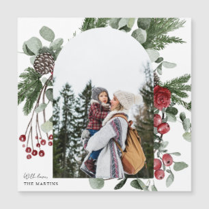 Winter Botanical Photo Arch Christmas Magnet
