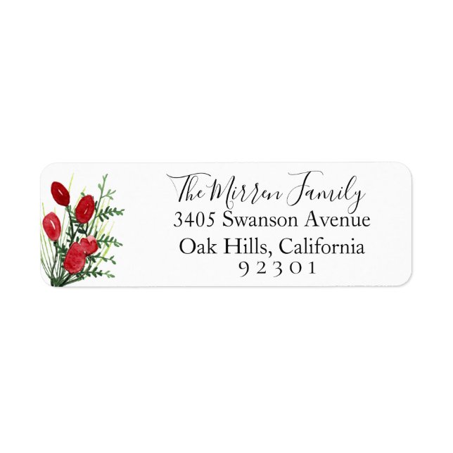 Winter Botanical Return Address Label (Front)