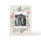 Winter Botanicals Christmas Photo Beige
