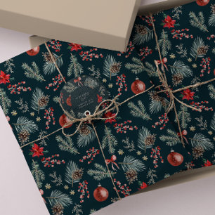 Winter Botanicals Coquette Bow   Christmas Tissue Paper
