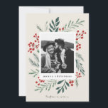 Winter Botanicals Elegant Christmas Photo<br><div class="desc">This completely customizable 1- photo holiday card features elegant hand-painted watercolor wintery botanicals that beautifully frame your photo. Comes with a matching pattern on the back and room to write a personalized message. This design is part of a collection. Original artwork by designer Nicole Barreto. Shop holiday cards and much...</div>