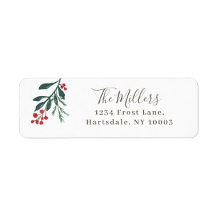 Winter Botanicals Elegant Holiday  Return Address
