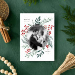 Winter Botanicals Elegant Married Photo<br><div class="desc">This completely customizable 1-photo holiday photo card features elegant watercolor wintery botanicals that beautifully frame your photo. Sure to make a striking and stylish statement this holiday season! This design is part of a collection. Original artwork by designer Nicole Barreto.</div>