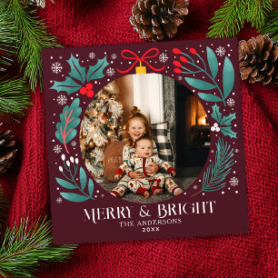 Winter Botanicals Ornament Christmas Photo Card