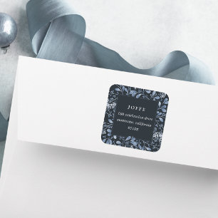 Winter Bouquet Return Address Square Sticker