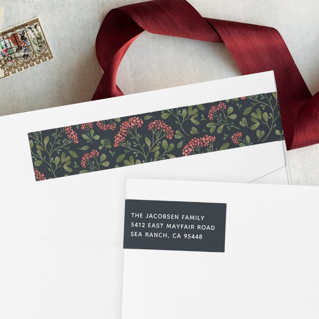 Winter Bouquet Wraparound Return Address Label (Creator Uploaded)