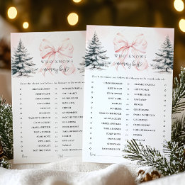 Winter Bow Who Knows Mommy Best Baby Shower Game