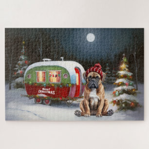Winter Boxer Caravan Christmas Adventure Jigsaw Puzzle