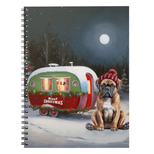 Winter Boxer Caravan Christmas Adventure Notebook (Front)