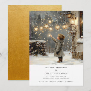 Winter Boy 1st Birthday  Invitation