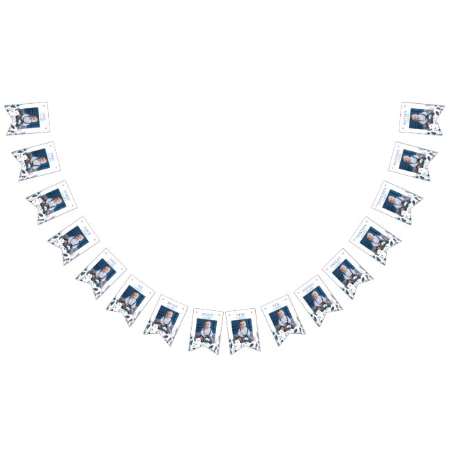 Winter Boy Onederland Birthday Monthly Photo Bunting Flags (All)