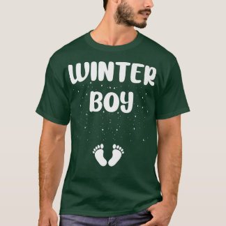 Winter Boy Pregnancy Announcement Gender Reveal Pa T-Shirt