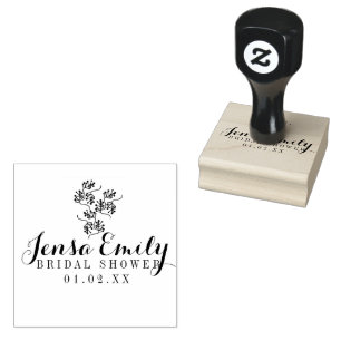 Winter Branch Logo Bridal Shower Favour   Rubber Stamp