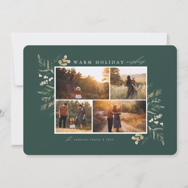 Winter Branches Holiday Photo Card (Front)