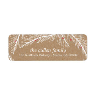 Winter Branches Holiday Return Address Labels