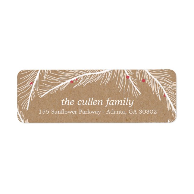 Winter Branches Holiday Return Address Labels (Front)