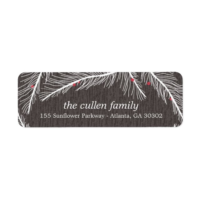 Winter Branches Holiday Return Address Labels (Front)