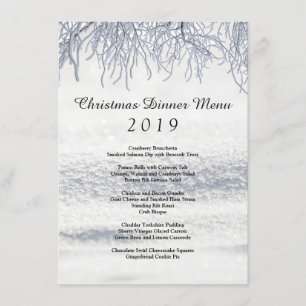 Winter Branches Snow Christmas Dinner Menu