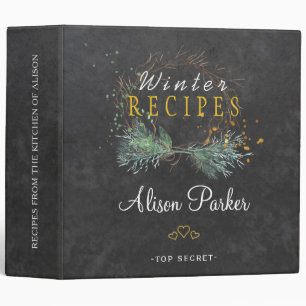 Winter branches wreath rustic  chalkboard recipes binder