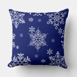 Winter breeze Cool Christmas Snowflakes Pattern Throw Pillow