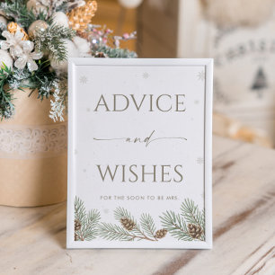 Winter Bridal Shower Advice and Wishes Poster