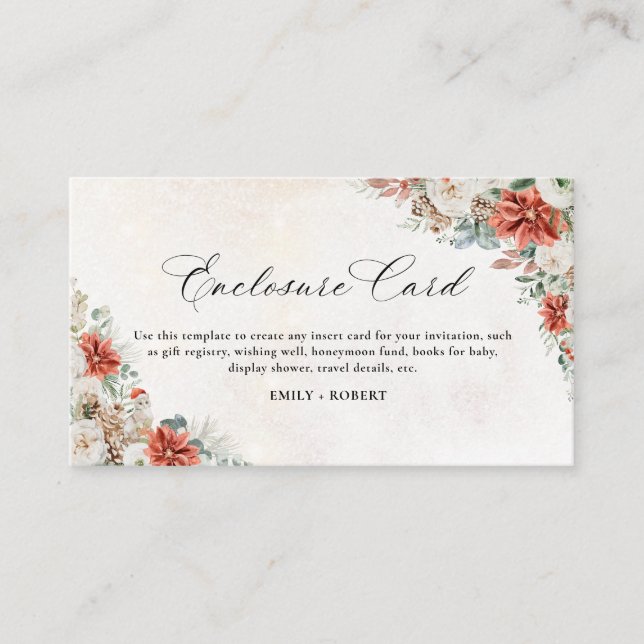 Winter Bridal Shower Enclosure Card (Front)