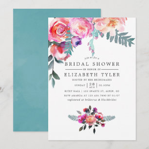 Winter Bridal Shower Floral Invitation