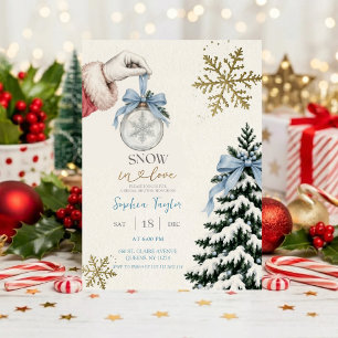 Winter Bridal Shower Invitation   Snow in Love Blu