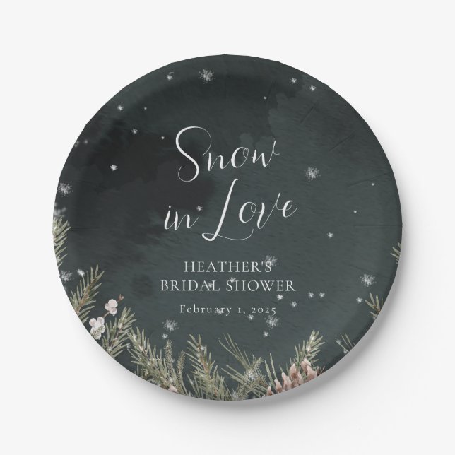 Winter Bridal Shower Paper Plate (Front)