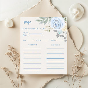 Winter Bridal Shower Recipe Card