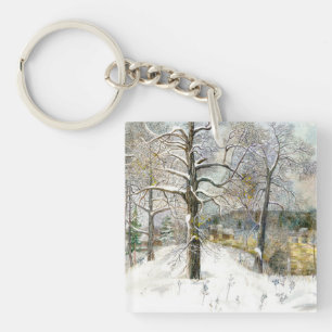 winter bridge keychain