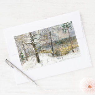 winter bridge Watercolor painting Sticker