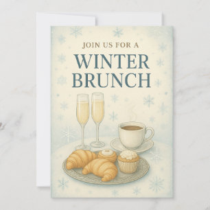 Winter Brunch Invitation Elegant Frosted