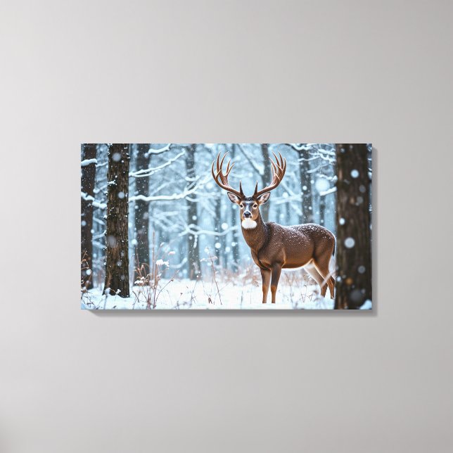 Winter Buck Canvas Art (Front)