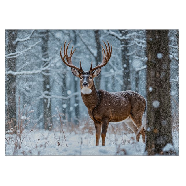 Winter Buck Cutting Board (Front)