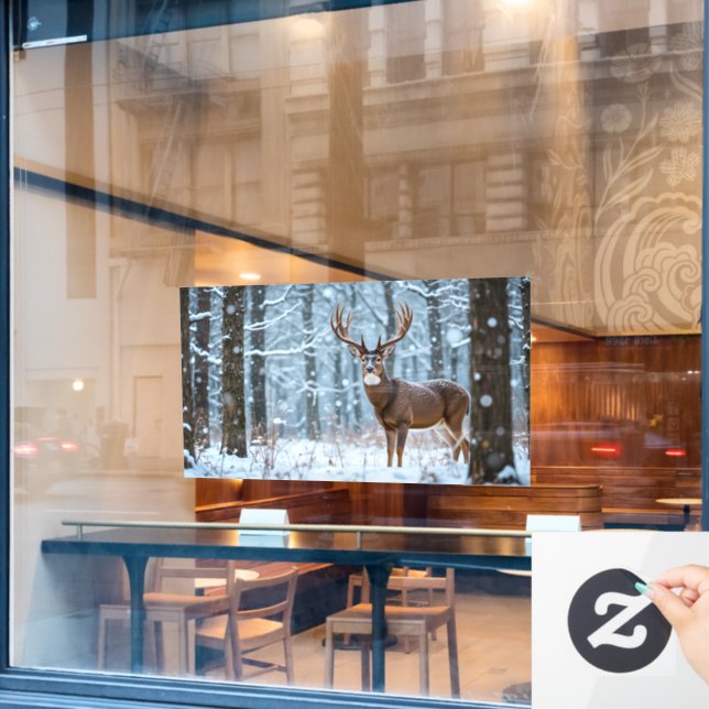 Winter Buck Window Cling (Cafe Window)