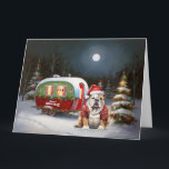 Winter Bulldog Caravan Christmas Adventure  Card<br><div class="desc">Embrace the magic of a snowy winter night as a caravan glides gracefully through the moonlit landscape. The serene beauty of the glistening snow and the enchanting glow of the moon create a captivating scene,  promising an unforgettable Christmas adventure filled with warmth,  joy,  and cherished memories.</div>