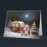 Winter Bulldog Caravan Christmas Adventure  Card<br><div class="desc">Embrace the magic of a snowy winter night as a caravan glides gracefully through the moonlit landscape. The serene beauty of the glistening snow and the enchanting glow of the moon create a captivating scene,  promising an unforgettable Christmas adventure filled with warmth,  joy,  and cherished memories.</div>