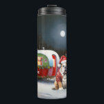 Winter Bulldog Caravan Christmas Adventure  Thermal Tumbler<br><div class="desc">Embrace the magic of a snowy winter night as a caravan glides gracefully through the moonlit landscape. The serene beauty of the glistening snow and the enchanting glow of the moon create a captivating scene,  promising an unforgettable Christmas adventure filled with warmth,  joy,  and cherished memories.</div>